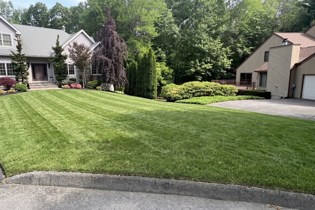 Freshly mowed lawn in Worcester, MA